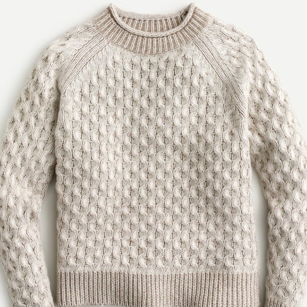 J.Crew Honeycomb cashmere rollneck sweater